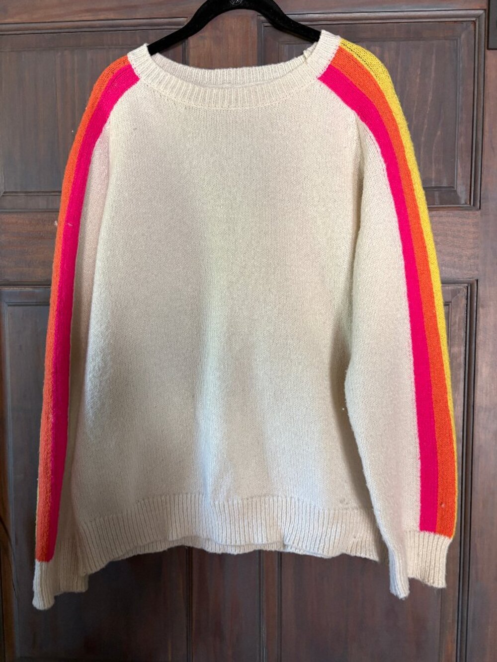 Jodifl striped sleeve sweater womens size L